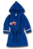 Kinderbademantel Bademäntel Frottee mit Kapuze, Tasche und Stickerei Auto, Serie “Magic” Farbe royalblau Grösse 110/116