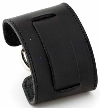 Nemesis #STW-KK Wide Black Leather Cuff Wrist Watch Band
