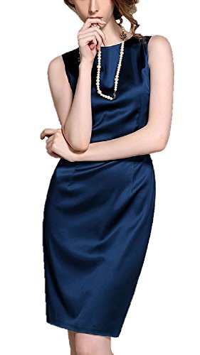 上質 エレガント ノースリーブ ワンピース ドレス ネイビー レディース シンプル 結婚式 二次会 パーティー