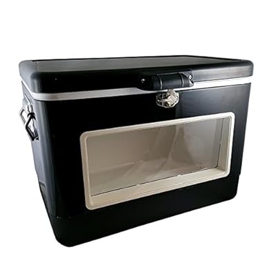 BREKX 54QT Black LED Party Cooler with Window