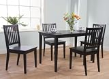 Target Marketing Systems 5-Piece Shaker Dining Set, Black