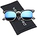 WearMe Pro - Half Frame Retro Semi-Rimless Style Sunglasses Retro Mirror Lens Sunglasses