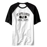 T-Shirt Raglan White  St. Kitts & Nevis 72 Athl Dept  Country