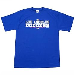 Los Angeles Dodgers MLB Authentic Collection Stack Heavyweight T-Shirt (Team Color) by Majestic Athletic