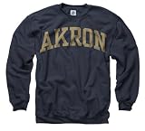 Akron Zips Navy Arch Crewneck Sweatshirt