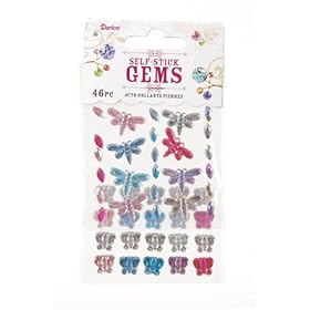  Butterfly & Dragonfly Self Stick Jewels (46 pc)