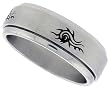 Surgical Steel 5/16 (8mm) Spinner Ring with Tribal Pattern