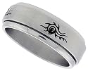 Surgical Steel 5/16" (8mm) Spinner Ring with Tribal Pattern