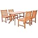 Vifah V1336SET16 5 Piece Bradley Outdoor Wood Patio Dining Set