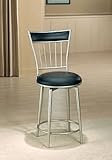 Silver Finish/Black Benson Swivel Counter Stool