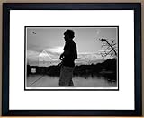 Boy Fishing Nautical Graphic Fine Art Print Framed 18x24