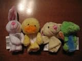 12 PLUSH Easter FINGER PUPPETS/Basket Filler/ACTIVITY/FROG/BUNNY/Chick/LAMB/Spring Animals/DOZEN/BUNNIES