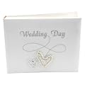 Beautiful White Wedding Day Scrap Book Fabric with Embroidered Hearts Pearls & Crystals