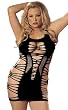 Plus Size Strappy Knit Chemise (Black;One Size Plus)