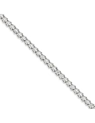 Genuine .925 Sterling Silver Diamond Bracelet 6.1 Grams . 100% Satisfaction Guaranteed.
