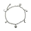 Eve's Addiction Sun, Moon, and Stars Anklet in Sterling Silver