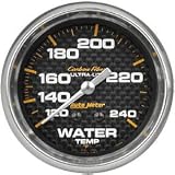 Autometer (4832) Carbon Fiber Water Temp Gauges - Full Sweep Mech. - 2 5/8