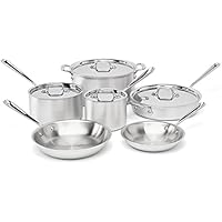 All-Clad 700362 MC2 Professional Master Chef 2 Stainless Steel Tri-Ply Bonded Cookware Set, 10-Piece, Silver