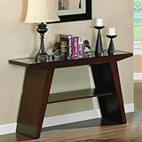 Tavius Sofa Table with Storage Shelf in Espresso FInish