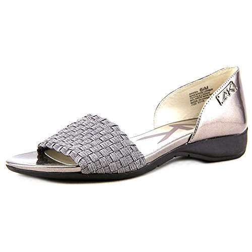 Anne Klein AK Kea Women Open-Toe Synthetic Silver Flats