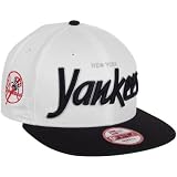 MLB New Era New York Yankees Team Script 9FIFTY Snapback Hat - White/Navy Blue