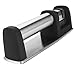 ISUDA Knife Sharpener Diamond Knife Sharpener for Steel Knives in All Sizes-Household Sharpener with 2 Stage Coated Sharpening System,Coarse & Finely Ground,Black