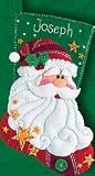 Dimensions Sequined Santa Stocking Felt Applique Kit