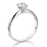 Diamond Engagement Ring in 14K Gold / White - EGL Certified, Round, 0.21 Carat, I Color, SI1 Clarity