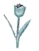 Blue Silver Glitter Tulip Flower Christmas Ornament #4032644