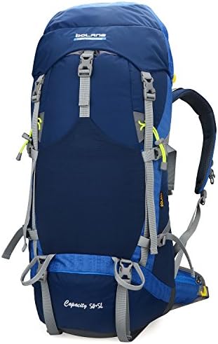 Bolang Backpacker 50l Internal Frame Hiking Backpacks Camping Backpack Outdoor Gear 8468 (Blue)