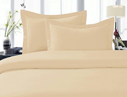 Elegance Linen ® 1500 Thread Count WRINKLE RESISTANT 4 pc Sheet set, Deep Pocket Up to 18" - All Size and Colors , California King Beige