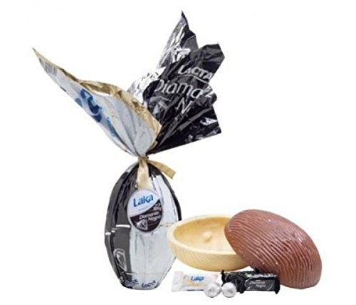 Easter Egg Laka and Diamante Negro - Half White Chocolate and Half Crunchy Milk Chocolate Filled w/ Bonbons - Ovo De Páscoa Mix Metade Laka, Metade Diamante Negro - #21 500gr