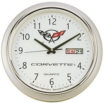 Corvette White Dial 3 Hand Day Date Wall Clock 29291
