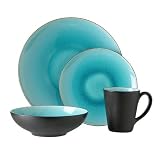 ZaZen Crackle 16-pc. Dinnerware Set - Turquoise