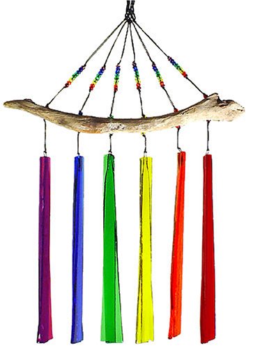 Fused Glass Windchime - Rainbow Colors, 6-Chime Version Fused Glass Windchime - Rainbow Colors, 6-Chime Version