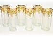 Unique Glasses with 14 Karat Gold Pattern - Made of Finest Pittilon Glass - Set of 6 Glasses