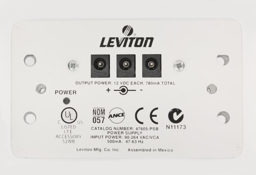 Leviton 47605-PSB Universal Mini DC Power Supply, White