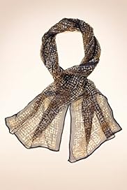 Classic Collection Silk Rich Animal Print Metallic Scarf