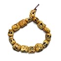 Genuine Bone Carved Skull Bracelet