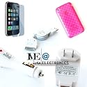 IVEA PINK Crystal Diamond soft case cover+ Car Charger+AC Charger+Retractable USB Data Cable+ LCD for apple iPhone 3G 3GS 8gb 16gb 32gb