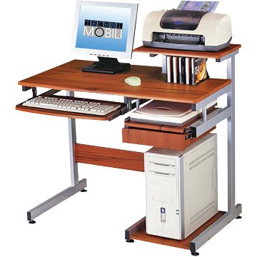Woodgrain Streamline Computer Station Desk