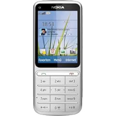 Nokia C3-01 Touch and Type Handy (6,1 cm (2,4 Zoll) Touchscreen, 5 Megapixel Kamera) silber