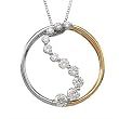 14K Two-Tone Gold Diamond Pendant - 0.50 Ct.