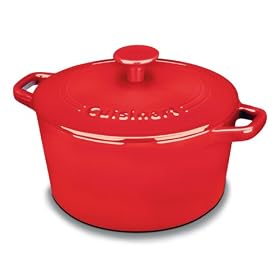 Cuisinart Chef's Classic Enamel Cast Iron 3-Quart Round Covered Casserole, Red by Cuisinart