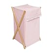 Wood Frame Folding Hamper - Pink Gingham