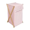 Wood Frame Folding Hamper - Pink Gingham