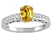 1.12 cttw Genuine Yellow Sapphire and Diamond Solitaire Engagement Ring - 14kt White or Yellow Gold