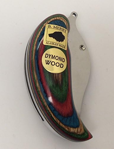Made in Alaska Dymondwood Ulu Pocket Knife Folding Multi Colored