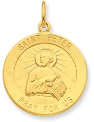 24k Gold-plated Sterling Silver Saint Peter Medal