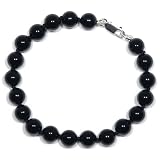 Sterling Silver 8mm Black Onyx Bracelet, 7.5